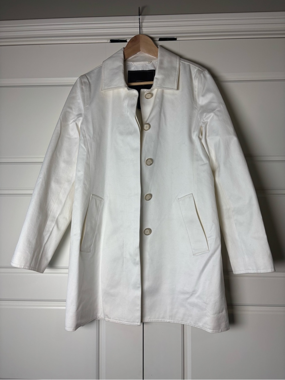 Coach Cream Button Front Trench Day Coat-small